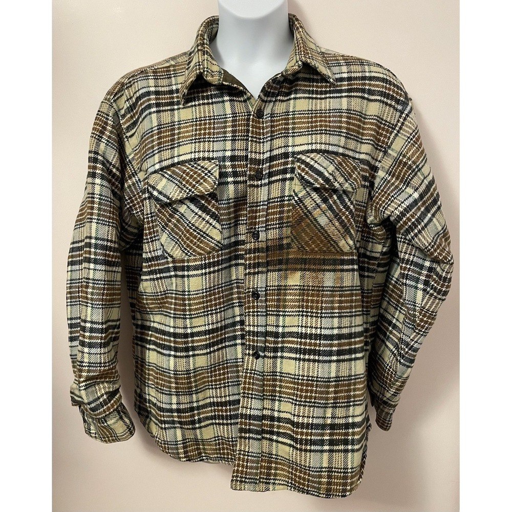 Vintage 90's Five Brother Quilted Lined Flannel Shirt/Jacket Mens 2XL Md in USA
